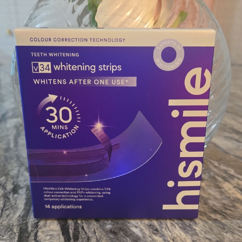 Hismile V34 Teeth Whitening Strips - Purple Packaging
